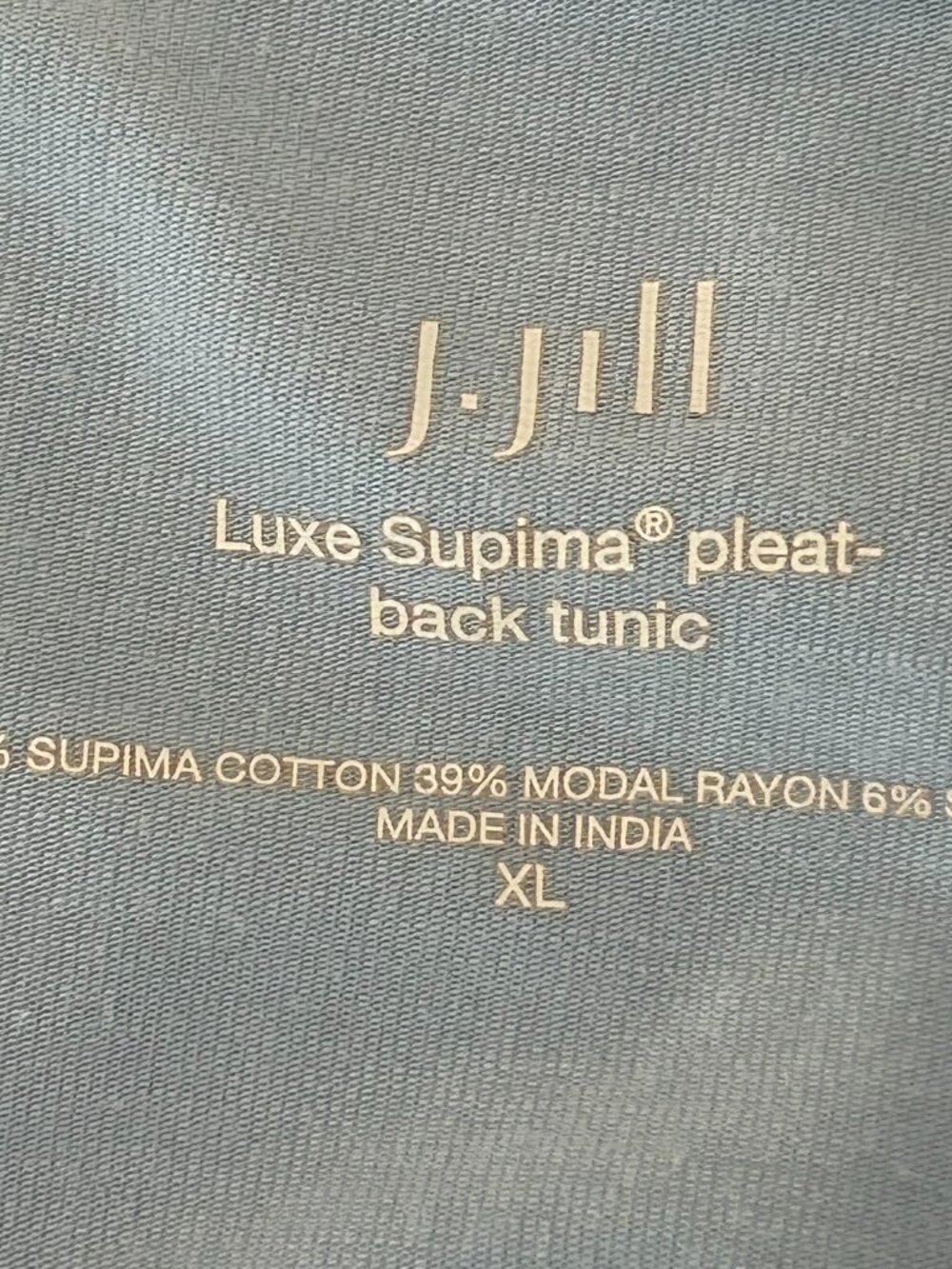 J Jill Womens Luxe Supima Pleat Back Tunic Elbow Sleeve Size XL Light Blue - Picture 9 of 12